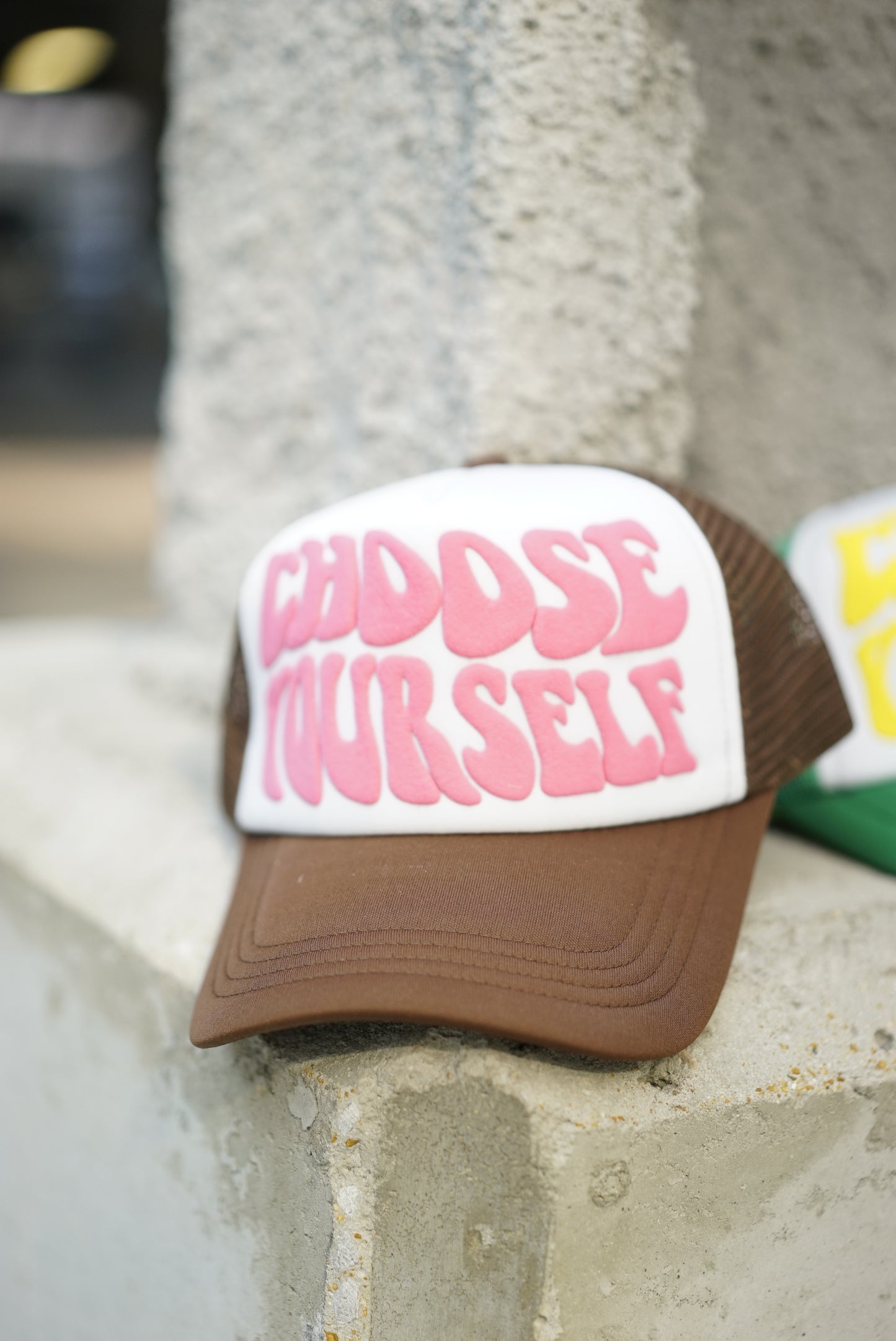 Choose Yourself Trucker Hat - Brown & Pink