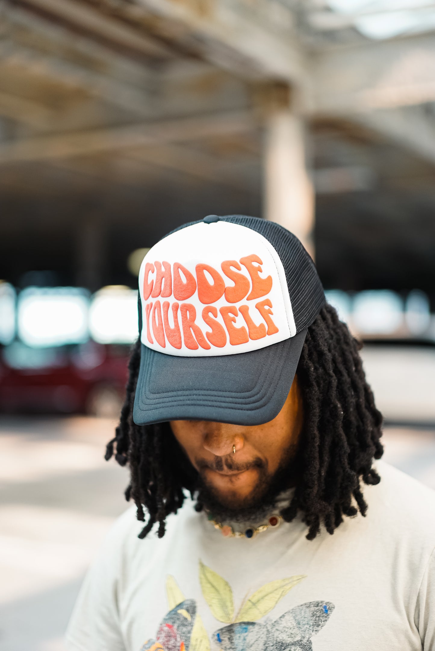 Choose Yourself Trucker Hats - Black and Red