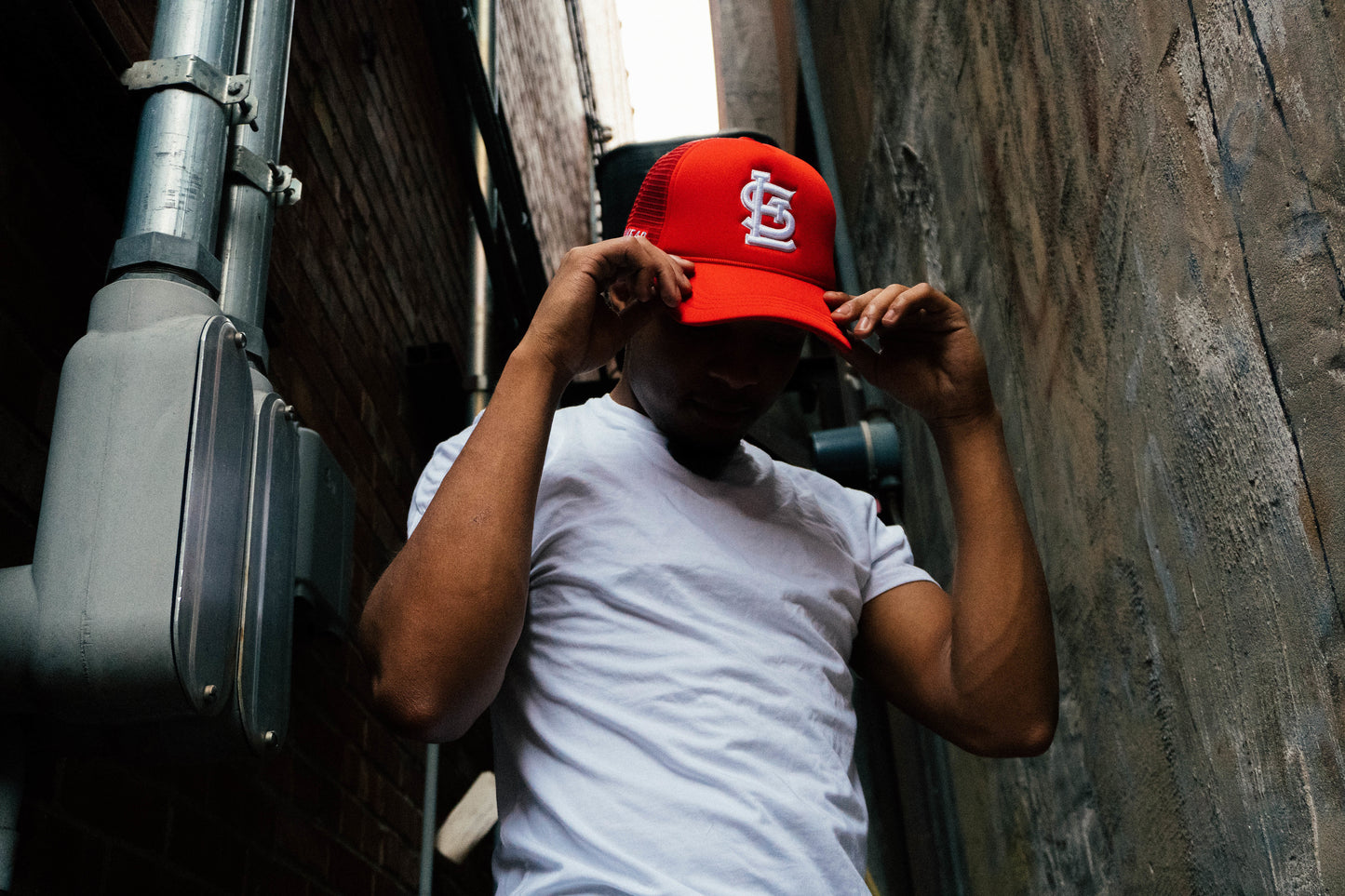 Red STL Trucker Hat